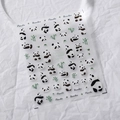 Selbstklebende Cartoon Panda und Bambus Nagelaufkleber, hochwertige MN-240 Design Bögen - Panda und Bambus Regulärer Stil (MN-240)