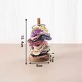Creative wooden hair scrunchie holder stand with circular base and vertical support rod - Walnut Color Small Scrunchie Holder