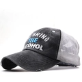 Distressed charcoal baseball cap with mesh back and I'll Bring The Alcohol embroidery - Charcoal with Grey Mesh I'LL BRING THE ALCOHOL(02)