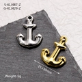 Silberne und goldene Anker-Anhänger für DIY-Schmuck, 21x30mm Mode-Accessoires - Stil 4 (S-KLJ487-Z) / Stahlfarbe