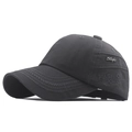 Gorra de béisbol de algodón gris oscuro con placa de metal Style y bordado lateral - Ajustable / Gris
