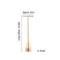 Detailed view of small T-shaped rose gold metal earring stand with dimensions 6x20cm - Style A Small (Cone Base)