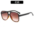 Fashionable pilot sunglasses in C10 black and tortoiseshell finish with gradient lenses - Black Demi Frame Double Tea Lens