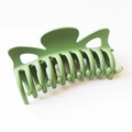 Grüne matte 12cm Haarklammer mit Schleife für Damen aus robustem Kunststoffmaterial - Grün