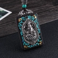 Ebony Ganesha Lake Blue Nepal Single Pendant