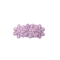 Lavender floral embroidery hair clip with three daisy flowers for women - Purple