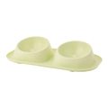 Light green double pet bowls with integrated non-spill tray for cats and small dogs - Light Green / 41*22.5*8.5cm