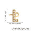 18k gold plated letter L charm with white zircon pavé and size measurements - Letter L