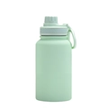 Insulated 650ml mint green stainless steel sports bottle with portable carrying loop - Light Green - Sport