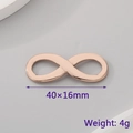 Infinity symbol jewelry connector in rose gold finish measuring 40x16mm for DIY projects - Rose Gold Infinity Style (KLJ5069-Z)