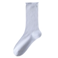 Calze bianche in seta con bordo arrotolato e maglia a costine traspirante per donna - Taglia unica / Azzurro