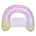 U-shaped inflatable water lounge with purple and yellow sequins and two cup holders - Sparkle Ink U-Shaped Lounger