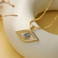 18K vergoldete Evil Eye Halskette mit blauem Zirkonia und eleganter Kugelkette - Böses Auge / Gold