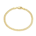 Minimalist S925 sterling silver thin curb chain bracelet with gold-plated finish - 3mm 18K Gold 16.5cm