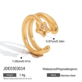 Gouden roestvrijstalen oormanchet met sprankelende sterkristal en waterdichte finish - Ster oorclip (JDE0303014)