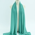 Elegant aqua green chiffon hijab scarf with smooth texture displayed on a mannequin - 73