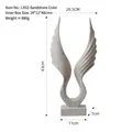 Abstrakte Adlerflügel Skulptur in Sandsteinoptik mit 43cm Höhenmaß für die Dekoration - Sandstein-Flügel zum Erfolg