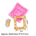 Molde de silicona rosa para corona de encaje vintage con textura de hoja para repostería - Estilo 2 Rectangular - Rosa