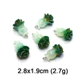 Detailed view of iridescent green resin cabbage charms for DIY jewelry 2.8x1.9cm - Iridescent Chinese Cabbage