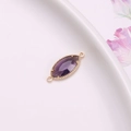 Marquise purple crystal connector with gold plated brass finish for DIY jewelry making - Violet