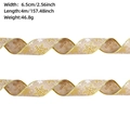 6.5cm Christmas faux linen ribbon with white and gold glitter snowflakes decoration - Gold Snowflake / 4 Meters