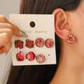 Coffret de boucles d'oreilles en bois pour la Saint-Valentin avec motifs de cœur - Ensemble de Puces d'Oreilles Mixtes de Fête (3612)