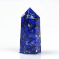 Lapis lazuli crystal resin hexagonal pillar ornament for yoga and meditation decor - Lapis Lazuli