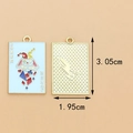 Joker Rabbit playing card pendant in gold finish with color enamel and 3.05cm height - Joker Card【1.95CM×3.05CM】