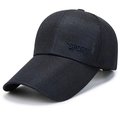 Dunkelblaue atmungsaktive Mesh-Baseballkappe mit Sport-Stickerei für Outdoor-Aktivitäten - Verstellbar / Sport Stickerei Navyblau