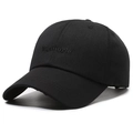 Cappellino da baseball classico in cotone nero con ricamo Memorie e visiera curva - Regolabile / Nero con ricamo nero