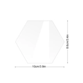 Detailed size chart for hexagonal acrylic table card showing 10cm width and 8.6cm height - BT052 Large 10*8.6cm (Hexagon - No Base)