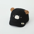 Détail d'une casquette bébé avec oreilles d'ours 3D et broderie visage d'animal - 52cm 2-5 Ans / Noir