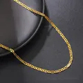 Detail of gold mariner link necklace with flat oval links on a dark textured surface - Mariner Link Chain (7) / Gold