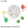 White silicone mold with maple and ginkgo leaf shapes for cake and fondant decorating - 1# (4-Hole Leaf Style) / Gray