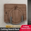 Gunmetal grey wall-mounted cutting board rack for kitchen with dual spacing - Gun Grey Cutting Board Rack