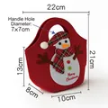 Rote Filz-Weihnachtstasche mit Schneemann-Motiv und Merry Christmas Aufdruck - Schneemann Schiffsförmige Handtasche