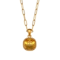 Collar bañado en oro 18K con colgante de circón amarillo cuadrado y cadena de clip elegante - Circón Champagne Dorado