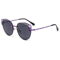 Lunettes de soleil polarisées pour enfants en métal violet avec motif d'ours mignon - Monture Violette