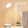 White LED desk lamp with flexible neck and phone holder base in warm light setting - Plug-in Mode-3 Level White Light (With Cable)