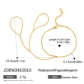 Gold stainless steel finger bracelet with zircon and pearl, waterproof jewelry set - Minimalist Bead Chain (JDBW2410010)