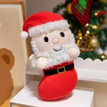 Pupazzo di Babbo Natale a forma di calza natalizia in morbido peluche rosso e bianco - Babbo Natale