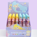 Mermaid series 10-color retractable ballpoint pens set with cute cartoon figurines - 7440 Little Mermaid 10-Color Ballpoint Pen