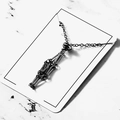 Macro detail of geometric hollow pendant on marble texture with modern industrial design - Small Mesh Bag/OPP Bag / Black