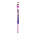 Cute white bunny quicksand gel pen with blue liquid and silver glitter finish - Good Rabbit Cute