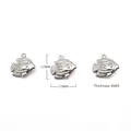 Silver fish shape stainless steel hollow pendant for DIY jewelry making 17x17mm - Fish