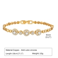 Vista dettagliata del bracciale a spiga dorata 18 cm con specifiche in zirconi AAA - Oro (PBR-087 Perla)