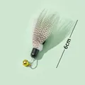 Pet toy refill No. 8: 6cm black and white striped feather with a golden bell - No. 8 Insect Replacement Head