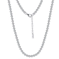 Elegante S925 Sterlingsilber Tenniskette mit Zirkonia-Kristallen in Zargenfassung - 3MM Zargenfassung Maschinelle Tenniskette (35+5CM)