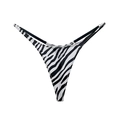 Tanga de seda de hielo para mujer con estampado de cebra y correas delgadas - S / Zebra Print
