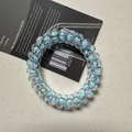 Light blue polka dot spiral telephone wire hair tie with high elasticity for women - Polka Dot Blue